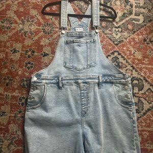 Size 17 Ava & Viv Light Blue Denim Overalls